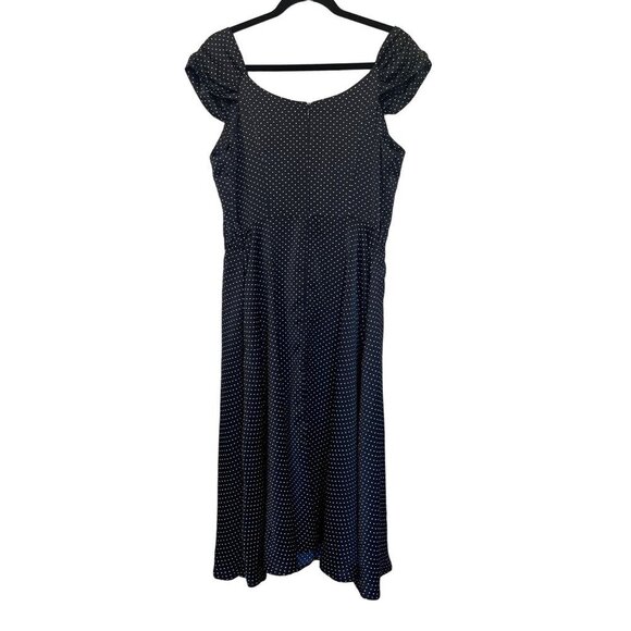 NWT Unique Vintage1950s Polka Dot Swing Dress L - Picture 13 of 15